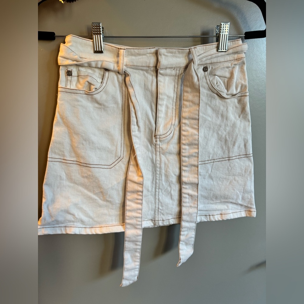 J.O.A. White Denim Skirt